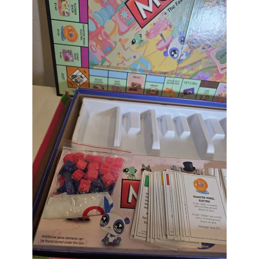 Monopoly Littlest Pet Shop Edition Board Game Parker Brothers NO PETS - Read